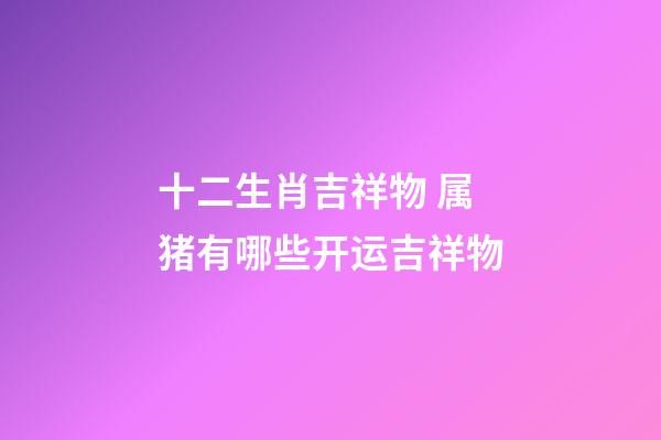 十二生肖吉祥物 属猪有哪些开运吉祥物